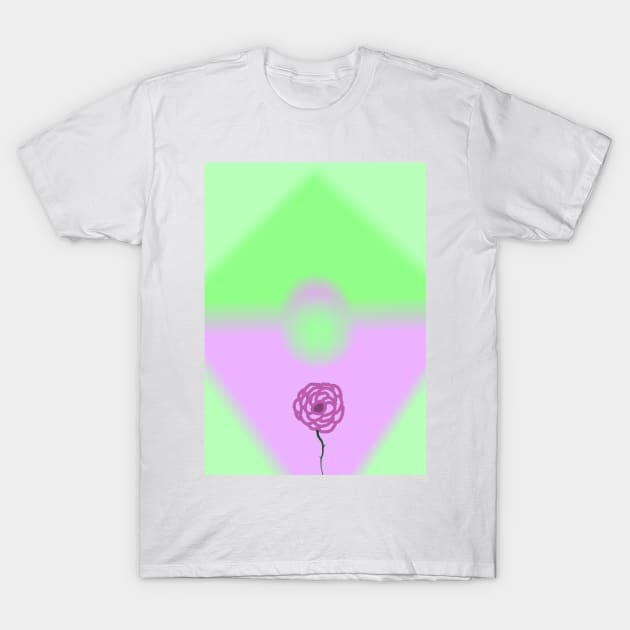 Purple/Pink and Green Rose Aesthetic T-Shirt by ExistingTM